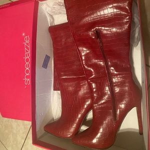 shoe dazzle knee high leather boots
